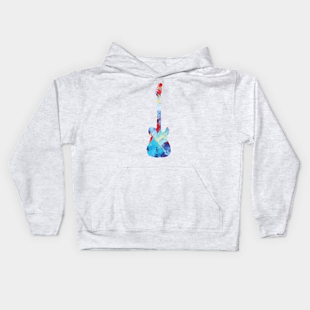 T-Style Electric Guitar Paint Texture Kids Hoodie by nightsworthy